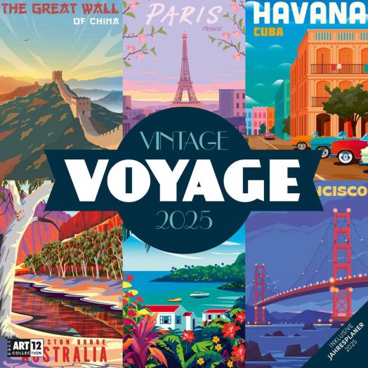 Календар Ackermann Vintage Voyage - Ретро пътуване, 2025 година - Ackermann - Ackermann - Ackermann - Art12 - 9783838445038-1