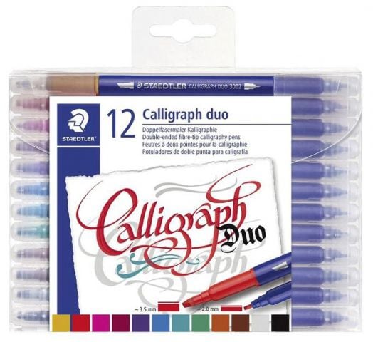 Калиграфски двувърхи маркери Staedtler, 12 цвята - Staedtler - Staedtler - Момиче, Момче - Staedtler - Design Journey - 4007817042861-1