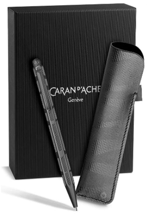 Комплект Caran d'Ache - химикалка Ecridor Black Lines и калъф - Caran d'Ache - Caran d'Ache - Мъж - Caran d'Ache - Ecridor - 8902.01-1