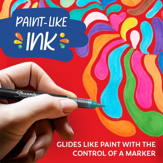 Комплект акрилни маркери Sharpie Creative Brush Tip, 12 цвята - Sharpie - Newell - Момиче, Момче - 3026982011831-4