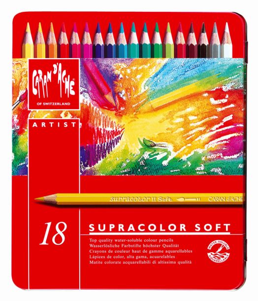 Комплект цветни моливи Caran d'Ache Supracolor, 18 цвята - Caran d'Ache - Caran d'Ache - Жена, Мъж, Момиче, Момче - Caran d'Ache - Supracolor - 7610186043185