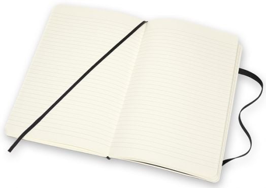 Кожен класически тефтер Moleskine Classic Leather Black с меки корици и листа на широки редове - Moleskine - Moleskine - Жена, Мъж - Moleskine - Classic - 8053853605979-4