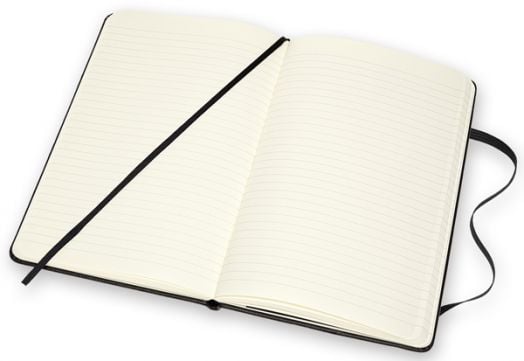 Кожен класически тефтер Moleskine Classic Leather Black с твърди корици и листа на широки редове - Moleskine - Moleskine - Жена, Мъж - Moleskine - Classic - 8053853605931-4