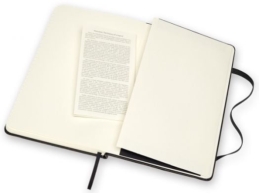 Кожен класически тефтер Moleskine Classic Leather Black с твърди корици и листа на широки редове - Moleskine - Moleskine - Жена, Мъж - Moleskine - Classic - 8053853605931-5