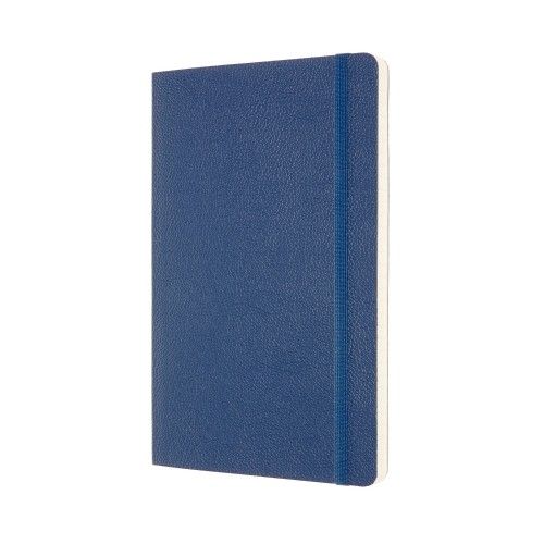 Кожен класически тефтер Moleskine Classic Leather Blue с меки корици и листа на широки редове - Moleskine - Moleskine - Жена, Мъж - Moleskine - Classic - 8053853606006-2