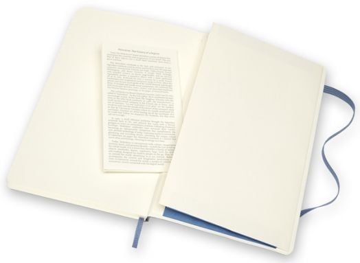 Кожен класически тефтер Moleskine Classic Leather Blue с меки корици и листа на широки редове - Moleskine - Moleskine - Жена, Мъж - Moleskine - Classic - 8053853606006-5