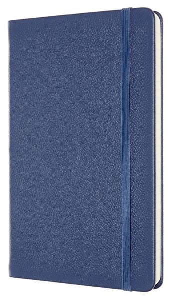Кожен класически тефтер Moleskine Classic Leather Blue с твърди корици и листа на широки редове - Moleskine - Moleskine - Жена, Мъж - Moleskine - Classic - 8053853605962-2