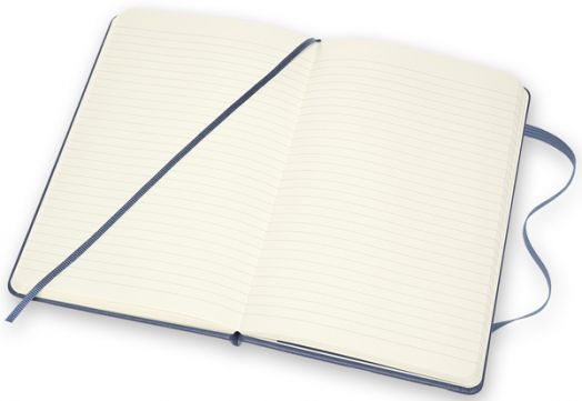Кожен класически тефтер Moleskine Classic Leather Blue с твърди корици и листа на широки редове - Moleskine - Moleskine - Жена, Мъж - Moleskine - Classic - 8053853605962-4