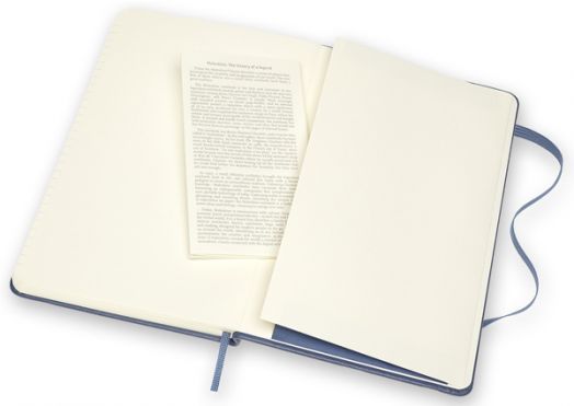 Кожен класически тефтер Moleskine Classic Leather Blue с твърди корици и листа на широки редове - Moleskine - Moleskine - Жена, Мъж - Moleskine - Classic - 8053853605962-5