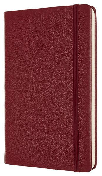 Кожен класически тефтер Moleskine Classic Leather Red с твърди корици и листа на широки редове - Moleskine - Moleskine - Жена, Мъж - Moleskine - Classic - 8053853605948-2