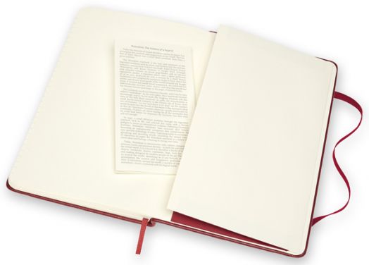 Кожен класически тефтер Moleskine Classic Leather Red с твърди корици и листа на широки редове - Moleskine - Moleskine - Жена, Мъж - Moleskine - Classic - 8053853605948-5