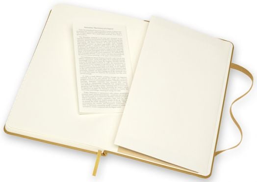 Кожен класически тефтер Moleskine Classic Leather Yellow с твърди корици и листа на широки редове - Moleskine - Moleskine - Жена, Мъж - Moleskine - Classic - 8053853605955-5