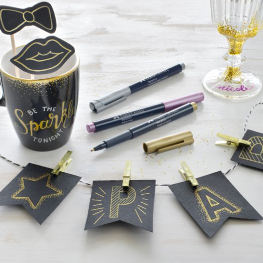 Маркер Faber-Castell Metallics, розова целувка - Faber-Castell - Faber-Castell - Metallics - 4005401607892-3