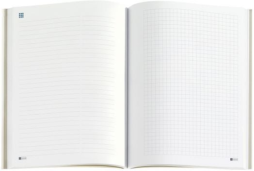 Отворената Тефтер - Оргайзер Miquelrius Grafica Color Block 2026, ден на страница, показва страници с линеен ред и мрежа - Идеален като бележник Оргайзер за записки, планове или скици.-4