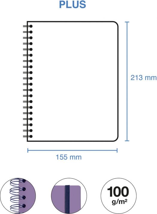 Илюстрация на Седмичен тефтер - органайзер Miquelrius Marf Organic Dualidad Floral 2026, 213x155 mm, с икони за лилава спирала, еластично затваряне и хартия 100 g/m².-6
