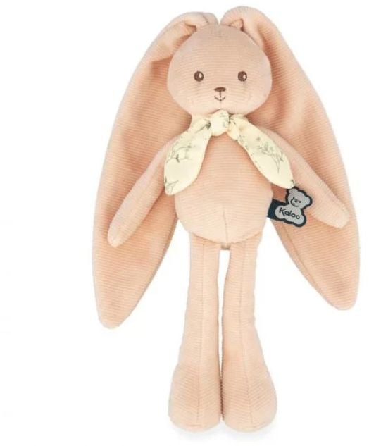 Плюшената играчка Kaloo - зайче, оранжев, 25 см е мека и нежна, с дълги уши, бродирани очи и носле и шалче с флорален мотив-перфектният първи приятел за всяко бебе.-1
