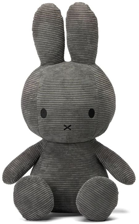 Плюшена играчка Miffy Eco Corduroy - базалтовосив заек, 70 см. - Miffy - Bon Ton Toys - Момиче, Момче - Miffy - Eco Corduroy - 8719066017410-1