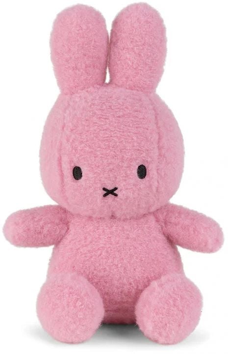 Плюшена играчка Miffy Eco Corduroy - розов заек, 23 см, изработена от мек плюш с дълги уши и черни очи; изправена и е идеална за гушкане.-1