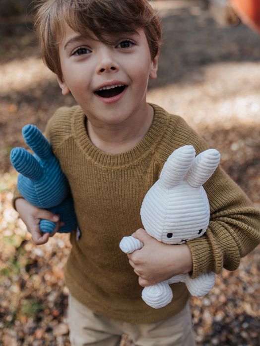 Плюшена играчка Miffy ECO Corduroy - Син заек, 23 см. - Miffy - Bon Ton Toys - Момиче, Момче - 8719066017274-4