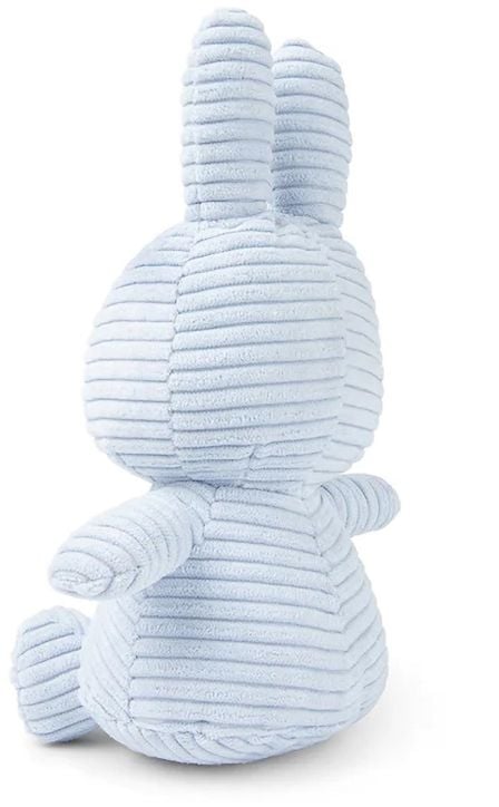 The плюшена играчка Miffy Eco Corduroy - светлосин заек, 23 см е вдъхновена от Мифка, с дълги уши и набраздена текстура - перфектен подарък за момченце.-3