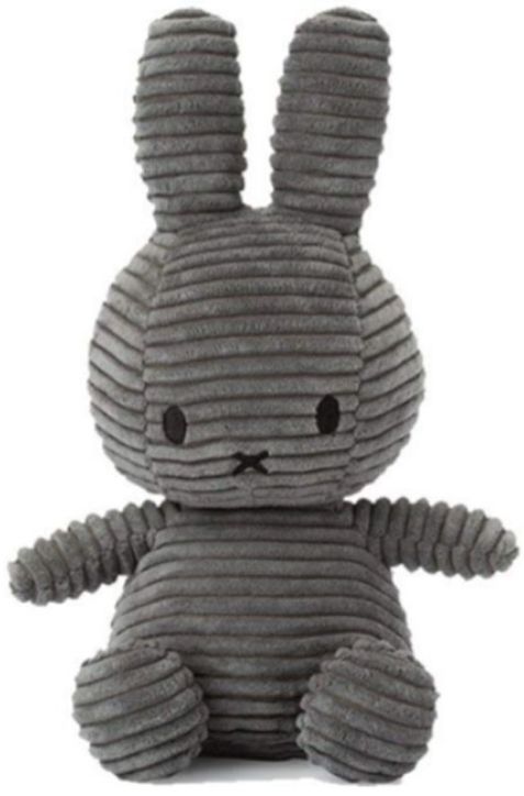 Плюшена играчка Miffy Sitting Corduroy - Тъмносив заек, 23 см. - Miffy - Bon Ton Toys - Момиче, Момче - 8719066003796