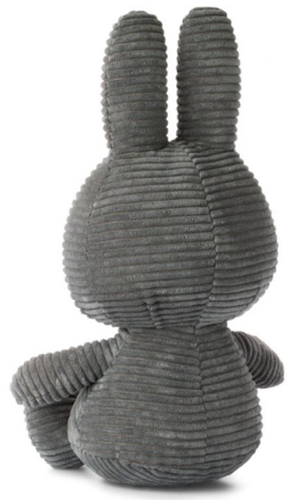 Плюшена играчка Miffy Sitting Corduroy - Тъмносив заек, 33 см. - Miffy - Bon Ton Toys - 8719066003802-1