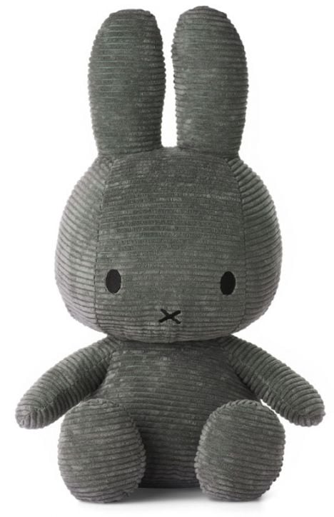 Плюшена играчка Miffy Sitting Corduroy - Тъмносив заек, 50 см. - Miffy - Bon Ton Toys - Момиче, Момче - 8719066005578-1