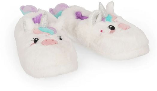 Стъпете в удобство с плюшените пантофи Legami Unicorn, размер 35-38 - меки пантофи във форма на еднорог с пастелни рогчета и грива, бродирани очи и розови бузки.-3
