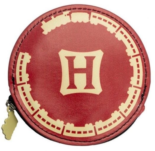 Кръгло червено портмоне ABYstyle Harry Potter - платформа 9 3/4 с кремав кант, голямо "H" в центъра и цип с форма на ключ - идеално за всеки фен на Хари Потър.-2