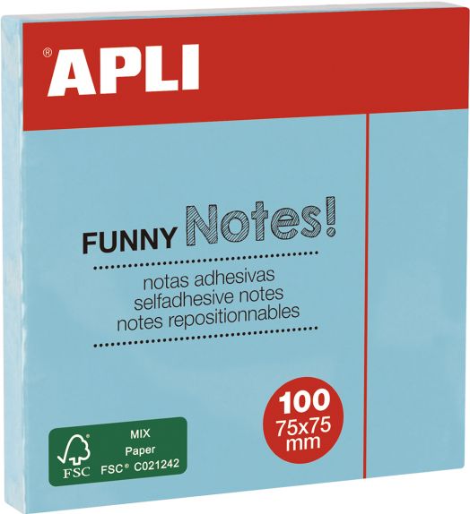Самозалепващи се листчета Apli, пастелно сини, 100 листа - Apli - Apli Paper - Apli - Office - 8410782190851