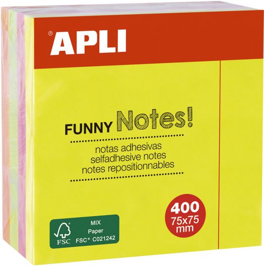 Самозалепващи се листчета Apli, ярки цветове, 400 листа - Apli - Apli Paper - Apli - Office - 8410782109747-1