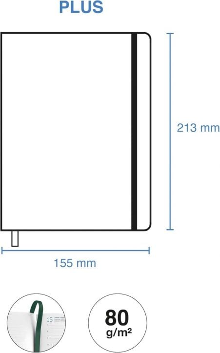 Илюстрация на Седмичен тефтер - Оргаизер Miquelrius Natura Mini Garden 2026 (213x155 mm) с черна ластична лента, зелена панделка за книжка, линирани страници с номер 15 и хартия 80 g/m² - идеална за седмично планиране.-6