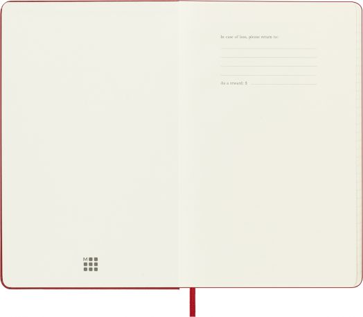 Седмичният тефтер-органайзер Moleskine за 18 месеца – Червен (юли 2026 – декември 2027) има кремави страници, място за контактна информация и червена лента – идеален за планиране до 18 месеца.-4