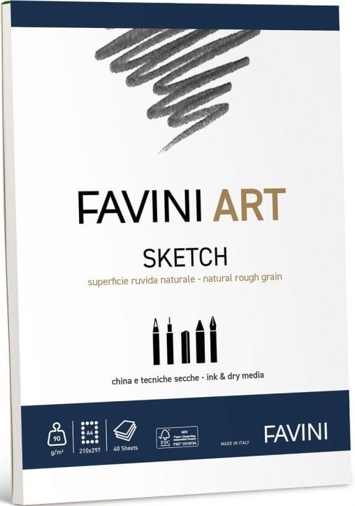 Скицник Favini Art Sketch A4, 40 листа - Favini - Favini - Момиче, Момче - 8007057110296