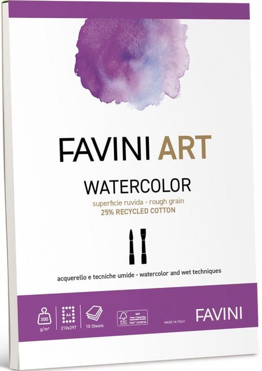 Скицник Favini Art Watercolor A4, 10 листа - Favini - Favini - Момиче, Момче - 8007057110227