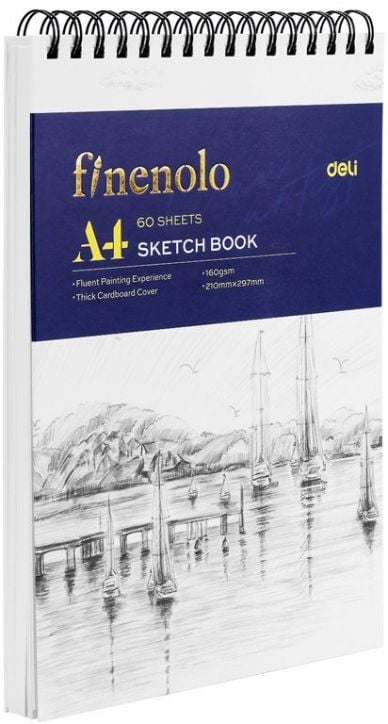 Скицник Deli Finenolo A4 със спирала отгоре, 60 листа - Deli - Deli - Момиче, Момче - Deli - Finenolo - 6941798424057