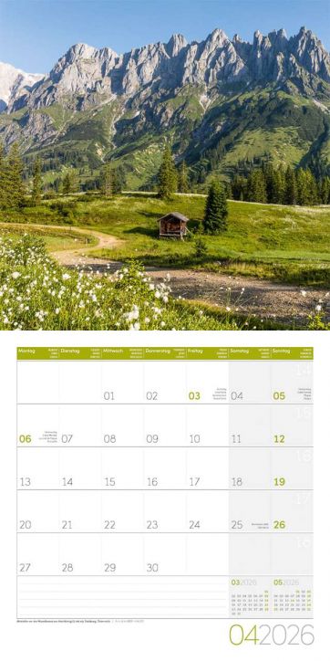 Стенен календар Ackermann Alps 2026 – Алпите - Ackermann - Ackermann - Жена, Мъж - Ackermann - Art12 - 9783838446141-5