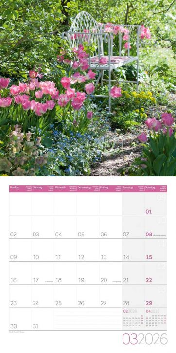 Стенен календар Ackermann Gardens 2026 – Градини - Ackermann - Ackermann - Жена - Ackermann - Art12 - 9783838446301-4