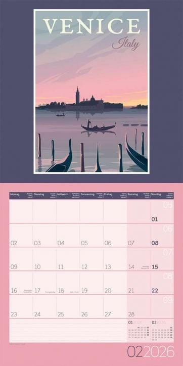 Стенен календар Ackermann Vintage Voyage 2026 – Ретро пътуване - Ackermann - Ackermann - Жена, Мъж - Ackermann - Art12 - 9783838446035-3