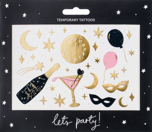 Временна татуировка PartyDeco - Нова Година, 10 бр.-4