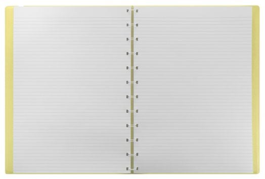 Тефтер Filofax Notebook Classic Pastels A4 Lemon със скрита спирала, ластик и линирани листа - Filofax - Saffiano - 5015142283964-3