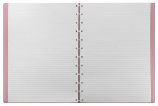 Тефтер Filofax Notebook Classic Pastels A4 Rose със скрита спирала, ластик и линирани листа - Filofax - Saffiano - 5015142284022-3