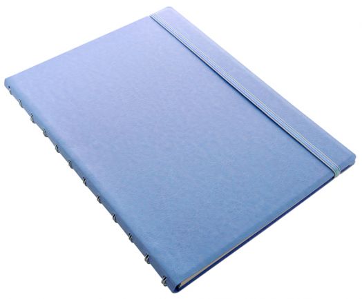 Тефтер Filofax Notebook Classic Pastels A4 Vista Blue със скрита спирала, ластик и линирани листа - Filofax - Saffiano - 5015142284046-2