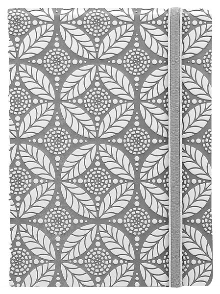 Тефтер Filofax Notebook Impressions Pocket Grey / White със скрита спирала и линирани листа - Filofax - 5015142284855-1