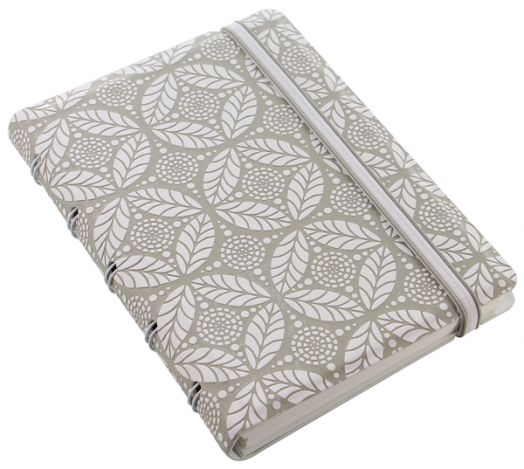Тефтер Filofax Notebook Impressions Pocket Grey / White със скрита спирала и линирани листа - Filofax - 5015142284855-2