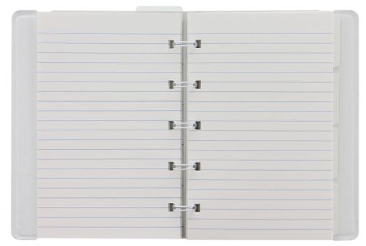 Тефтер Filofax Notebook Impressions Pocket Grey / White със скрита спирала и линирани листа - Filofax - 5015142284855-3