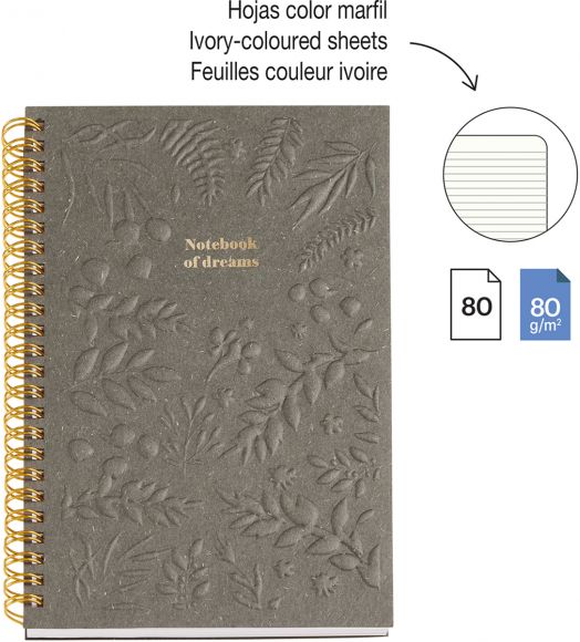 Тефтер Miquelrius British Bloom A5 със спирала, 80 листа с широки редове - Miquelrius - Apli Paper - Жена - Miquelrius - British Bloom - 8422593082379-2