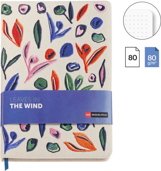 Тефтер Miquelrius Leaves in the Wind A5, 80 листа на точки - Miquelrius - Apli Paper - Жена - Miquelrius - Leaves In The Wind - 8422593082539-2