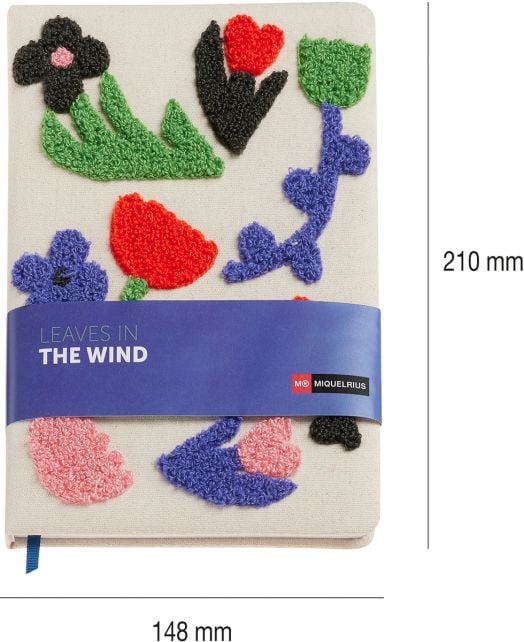 Тефтер Miquelrius Leaves in the Wind A5, 80 нелинирани листа - Miquelrius - Apli Paper - Жена - Miquelrius - Leaves In The Wind - 8422593082522-2