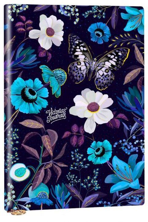 Тефтер Victoria's Journals Smyth Flexy Art Blue Florals A5, 96 линирани листа - Victoria's Journals - Victoria's Journals - Жена - Victoria's Journals - Smyth Flexy Art - 4895198634474
